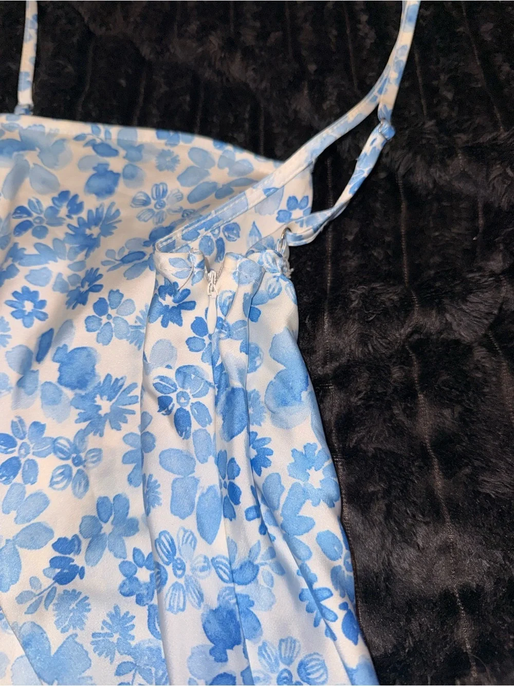 Forever 21 Blue & White Floral Slip Mini Dress